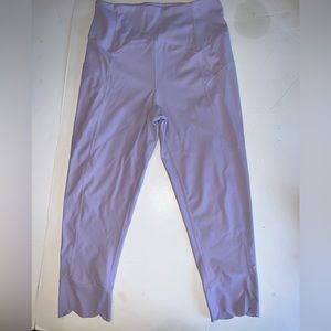Free People Movement High Rise Lavender Scalloped Cropped Leggings Size M